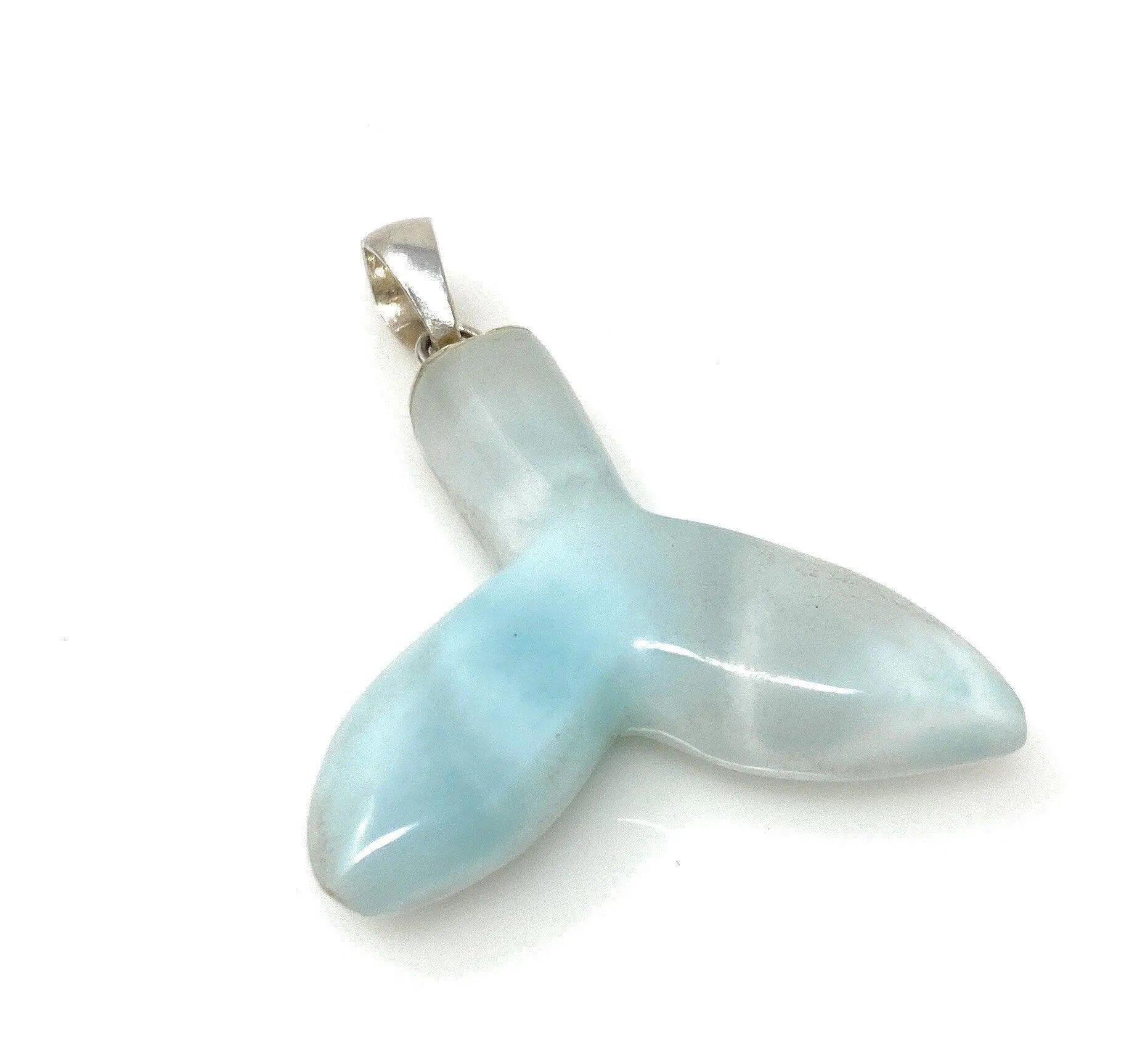 14g Larimar Mermaid Tail Pendant, Sterling Silver Pendant, Bohemian