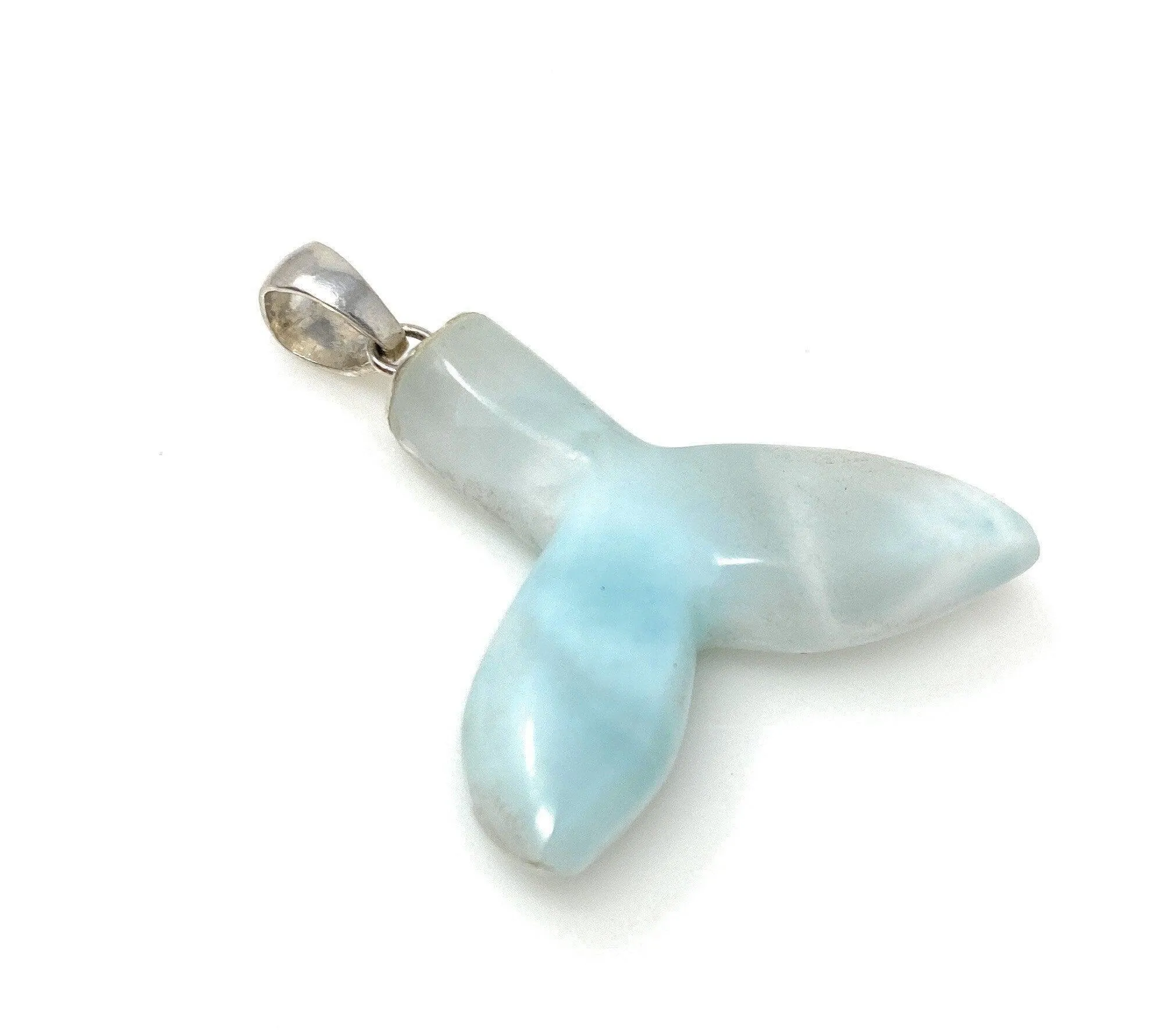 14g Larimar Mermaid Tail Pendant, Sterling Silver Pendant, Bohemian