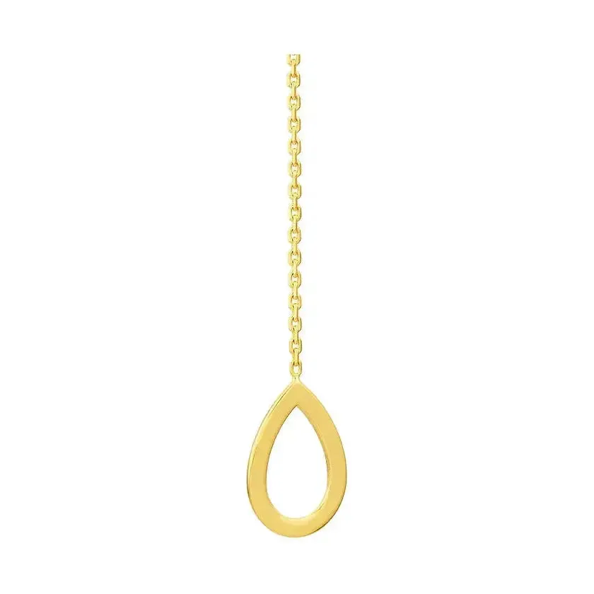 14KY FRONT TO BACK TEAR STUDw/OPEN TEAR DROP Earring