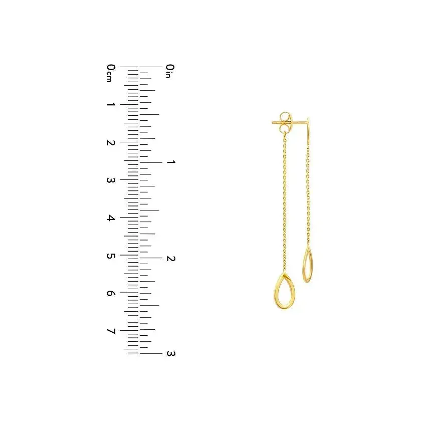 14KY FRONT TO BACK TEAR STUDw/OPEN TEAR DROP Earring