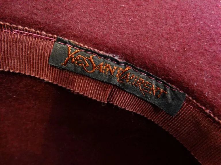 1960s Yves Saint Laurent Bordeaux Cloche Bow Hat