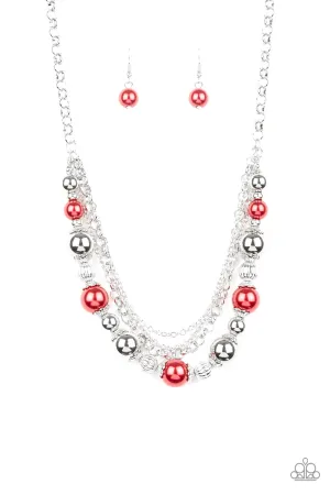 5th Avenue Romance - Red and Silver Necklace