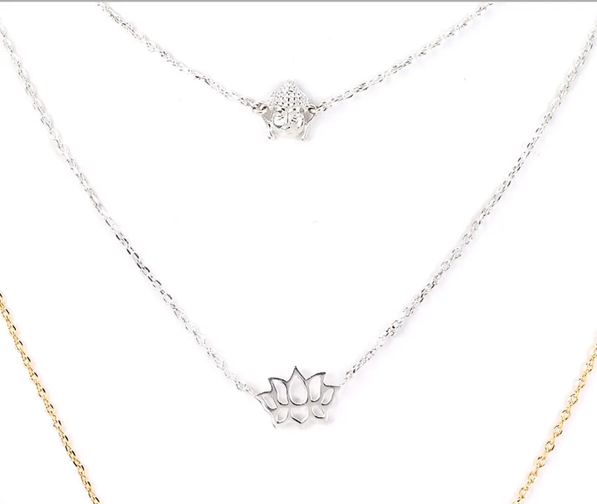 Buddha and Lotus Layered Necklace