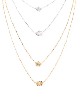 Buddha and Lotus Layered Necklace