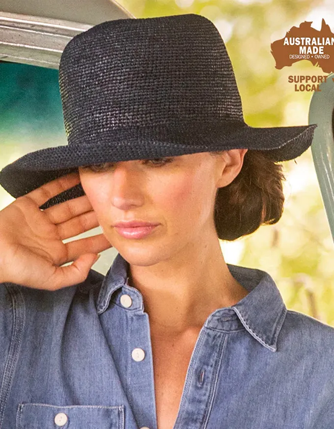 Chia Raffia Cloche - French Navy