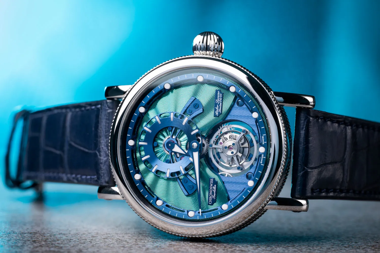 CHRN Watch Open Gear Flying Tourbillon Paraiba Limited Edition