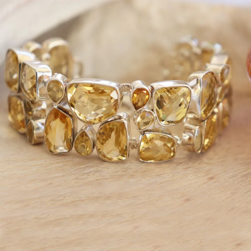 Citrine Boho Style Statement Bracelet