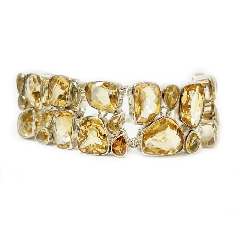 Citrine Boho Style Statement Bracelet