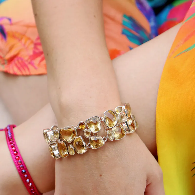 Citrine Boho Style Statement Bracelet