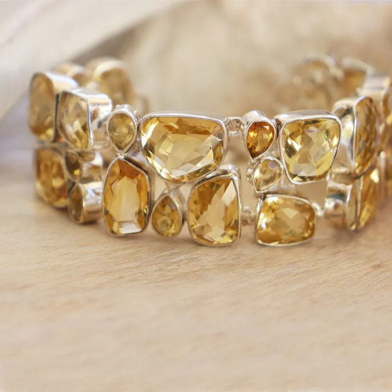 Citrine Boho Style Statement Bracelet