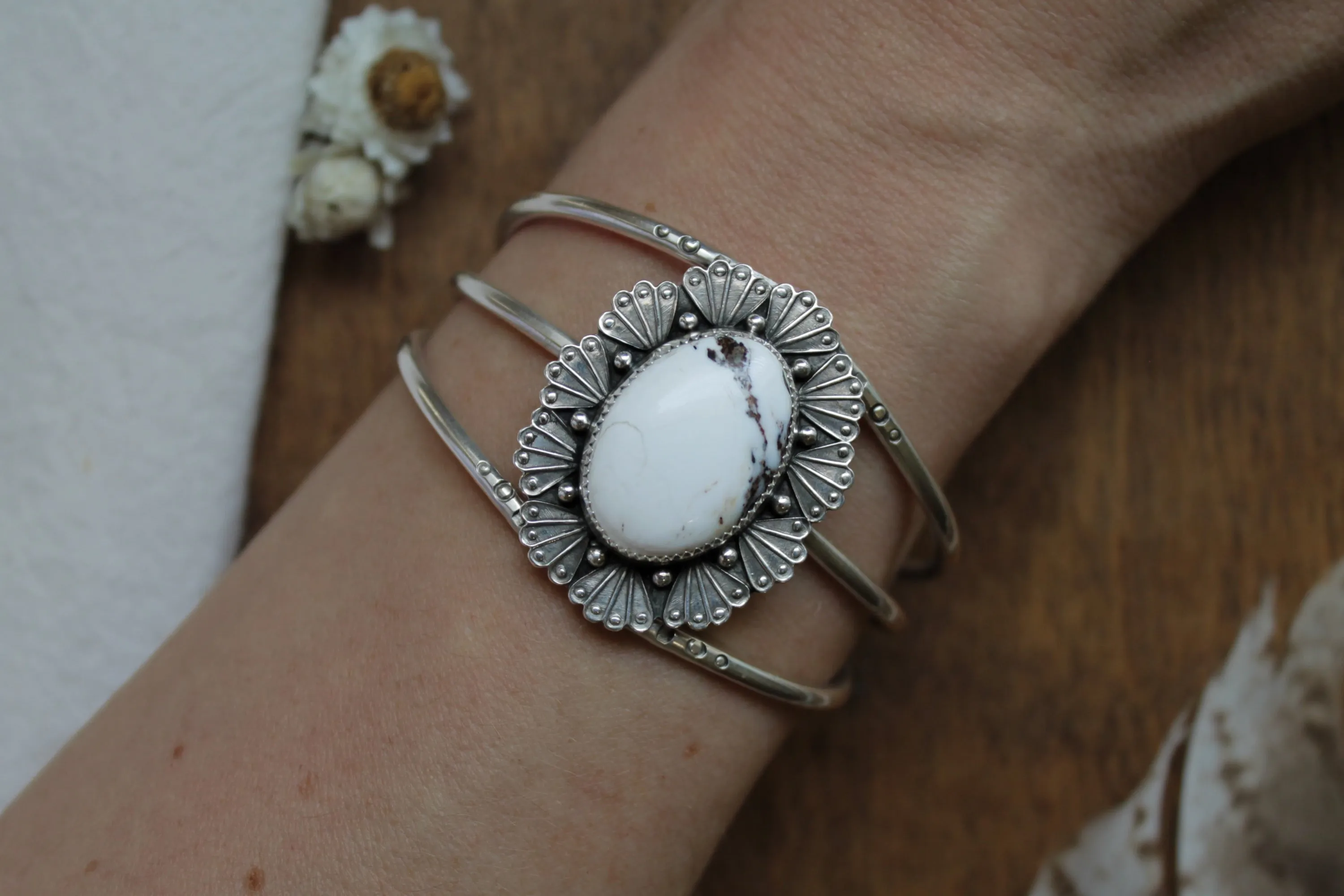 Desert Deco Statement Cuff | White Buffalo