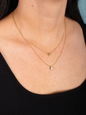 Dual Teardrop Pendant Necklace