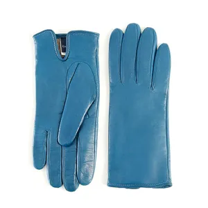 Gala Gloves Womens Petrol Soft Nappa Leather Gloves With Palm Opening And Cashmere Lining