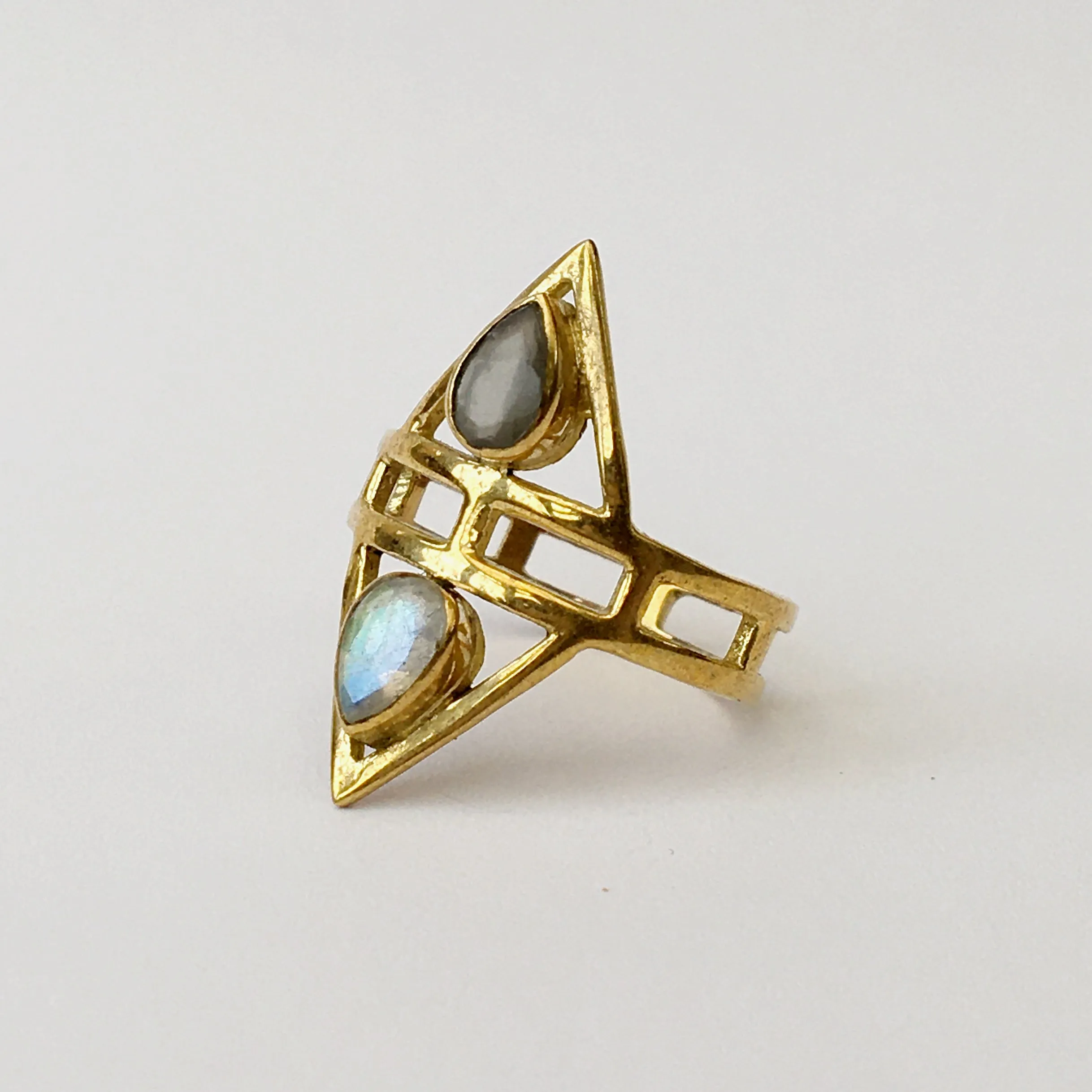 Gemstone Pyramid Ring