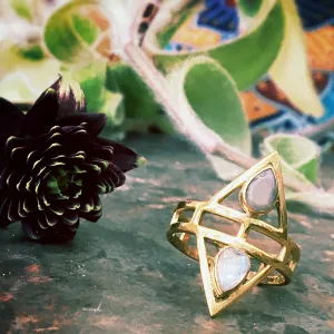 Gemstone Pyramid Ring