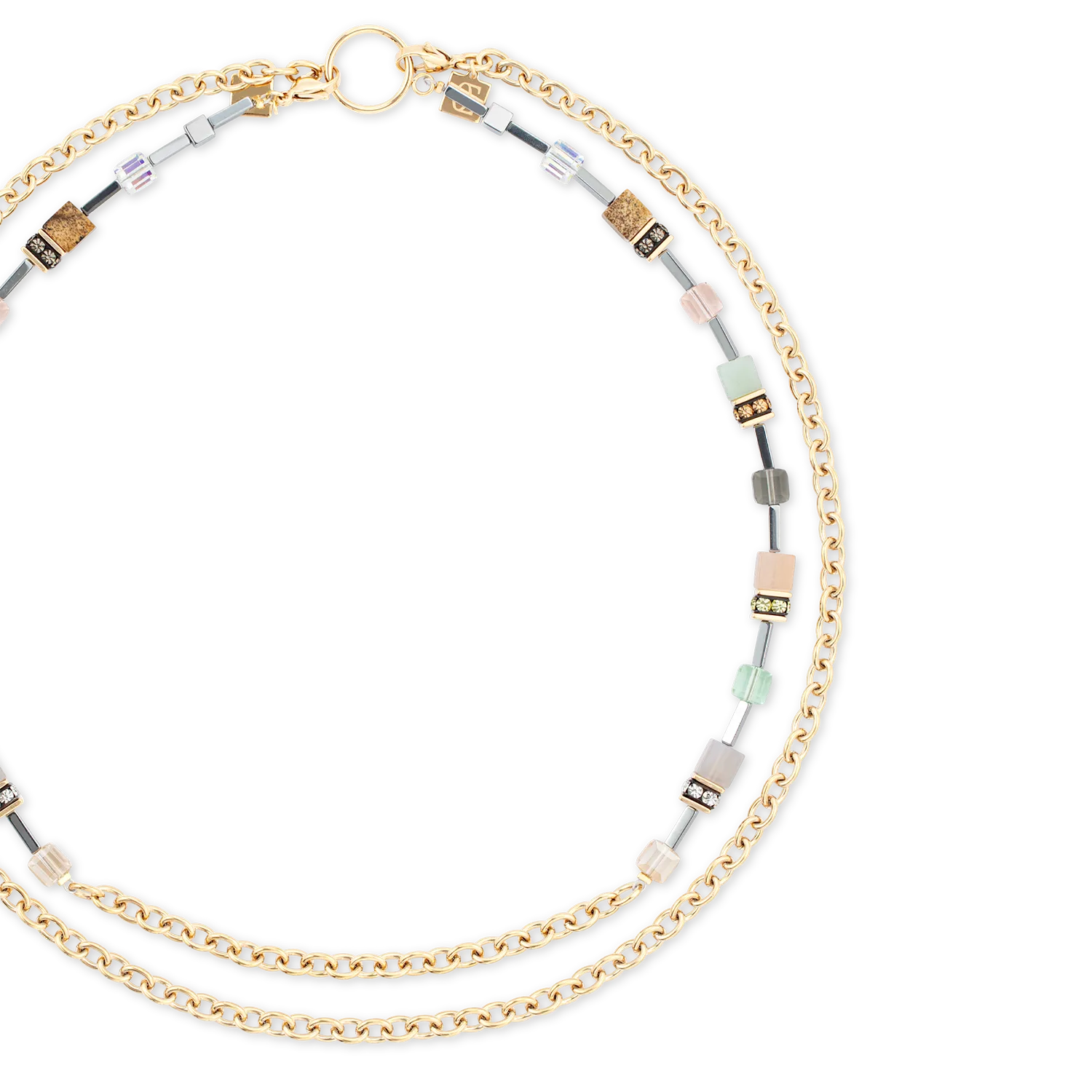 GeoCUBE® Iconic Boho necklace gold-multicolour