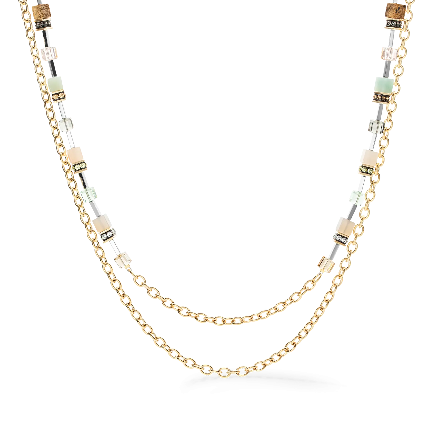 GeoCUBE® Iconic Boho necklace gold-multicolour