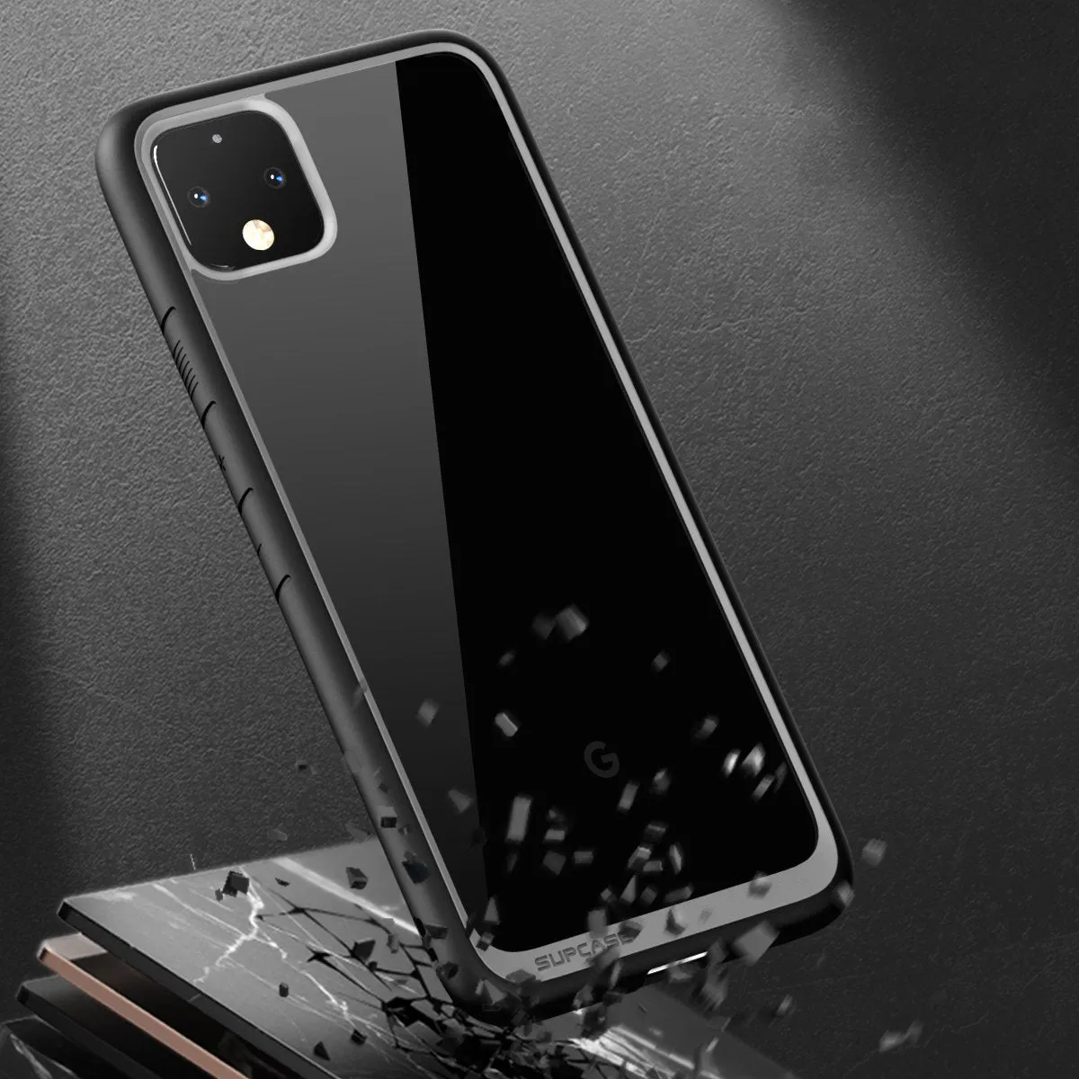 Google Pixel 4 XL Unicorn Beetle Style Clear Case-Black