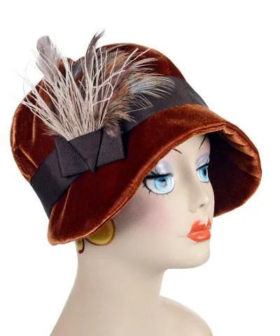 Grace Cloche Style Hat - Velvet in Citrine