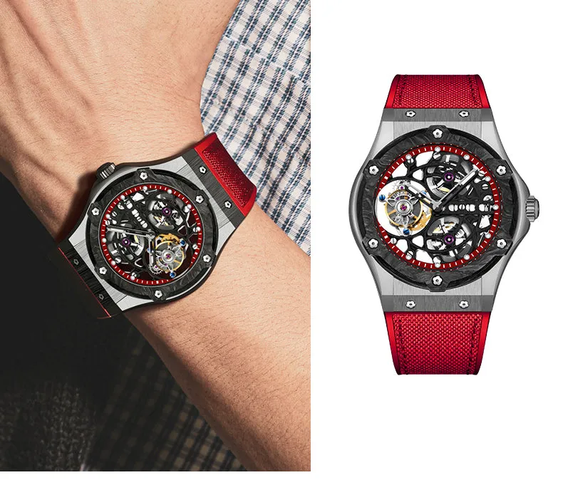 Haofa Tourbillon 1918 Carbon fiber bezel Titanium alloy case