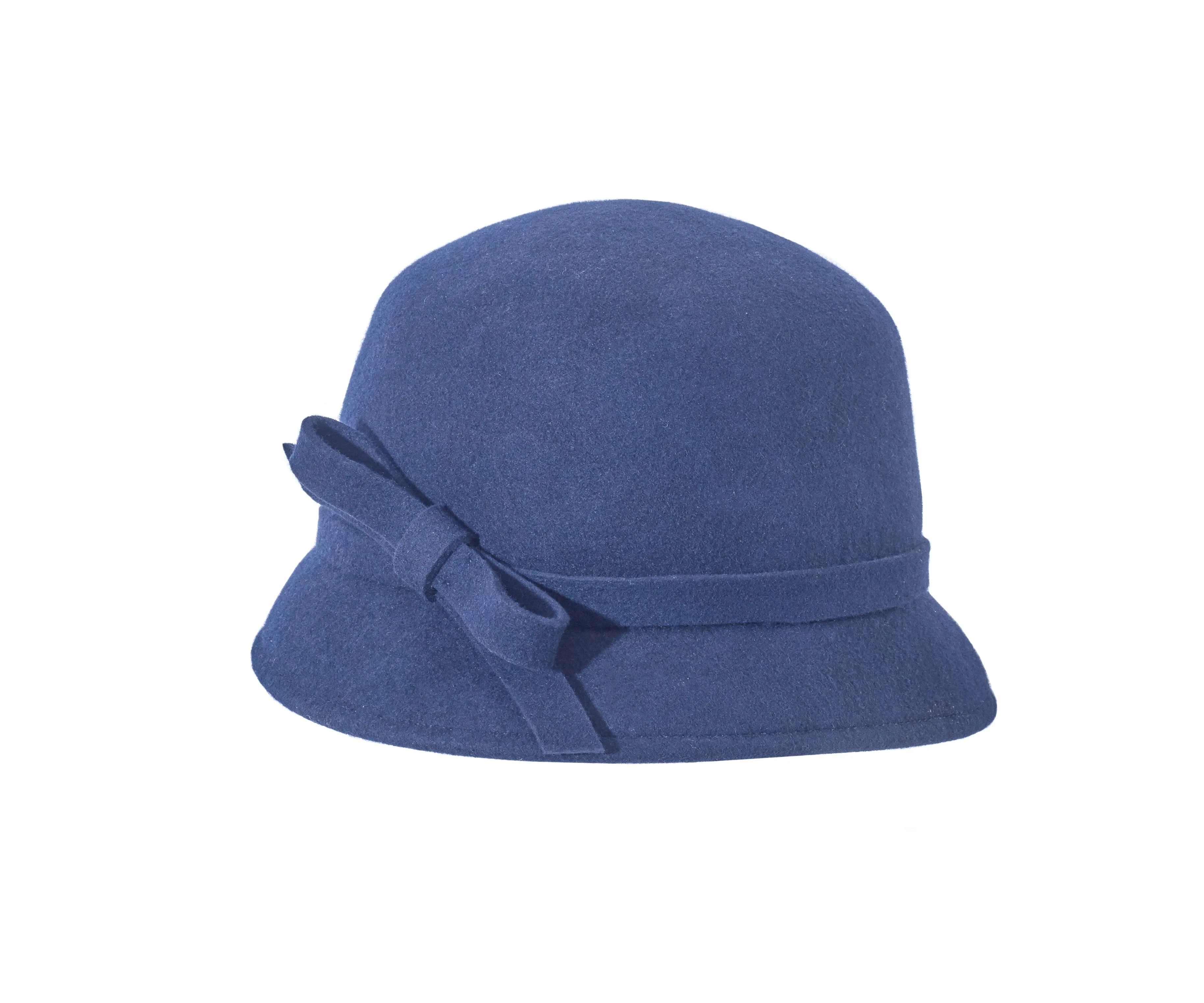 Hat: Classic Wool Cloche with Bow