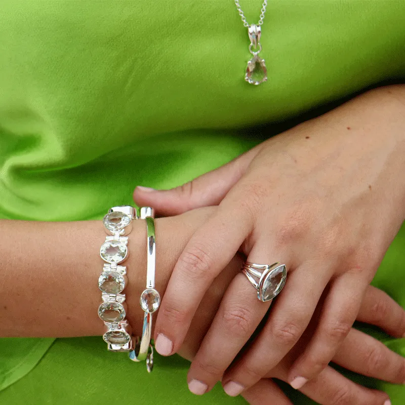 June Green Amethyst Gemstone Ring