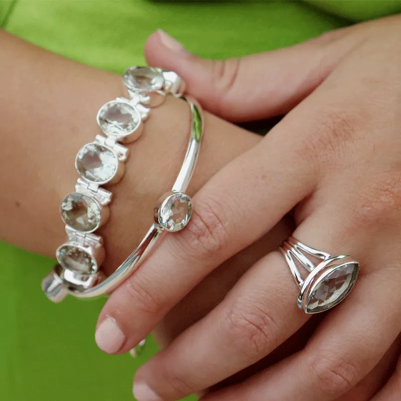June Green Amethyst Gemstone Ring