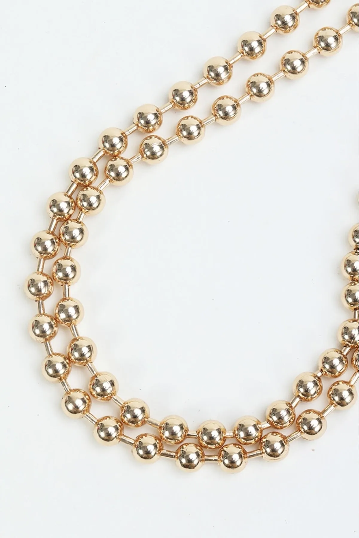 Layered Ring Detail Gold Necklace
