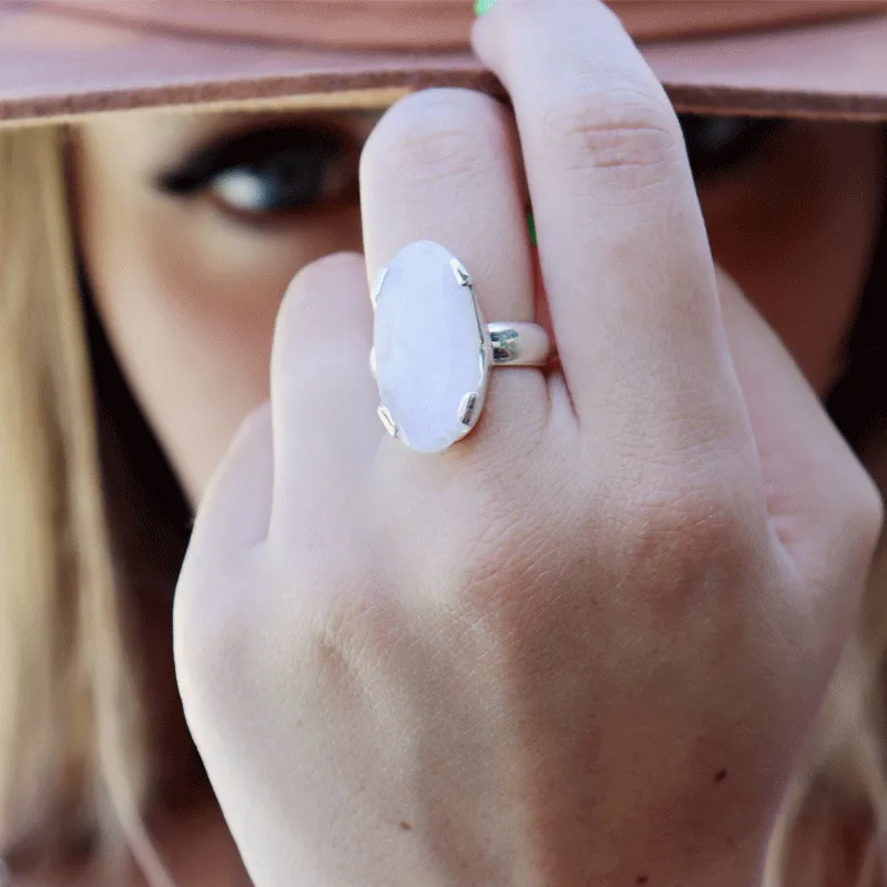 Maan Moonstone Oval Boho Ring