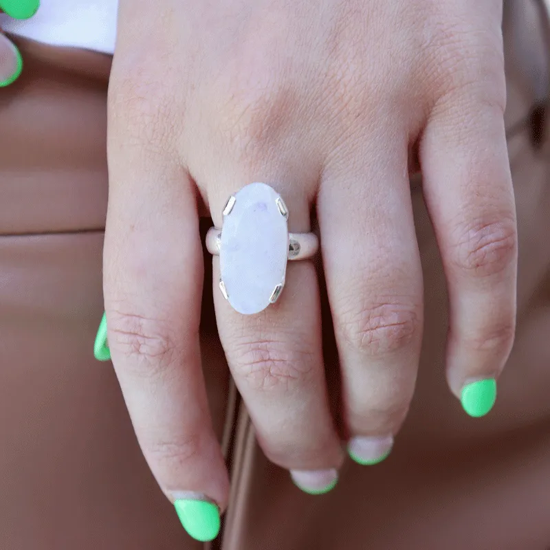 Maan Moonstone Oval Boho Ring