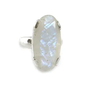 Maan Moonstone Oval Boho Ring