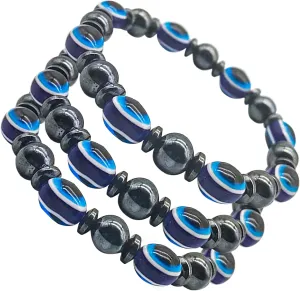 Magnetic Bracelets Set - 3 Pcs Adjustable Weighted Bracelet for Women Men, Stackable Trendy Design with Jewelry Bag - Perfect Friendship Bracelet Kit