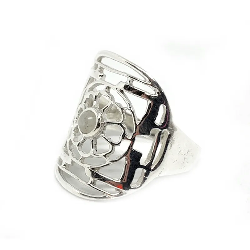 Mandella Moonstone Boho Silver Ring