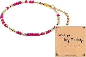 Morse Code Bracelets For Women, I'd Help You Bury The Body Friendship Bracelet Matching Couple Bracelets For Best Friends Christmas Birthday Jewelry Gifts