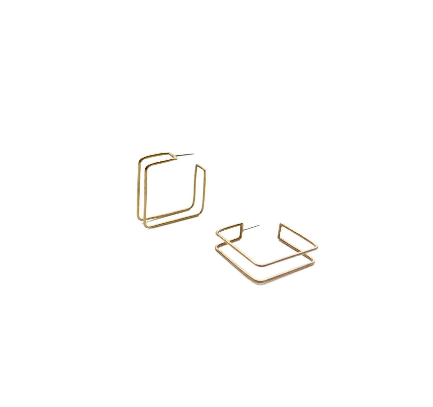 Natalie Joy Square Cage Hoops (Small)