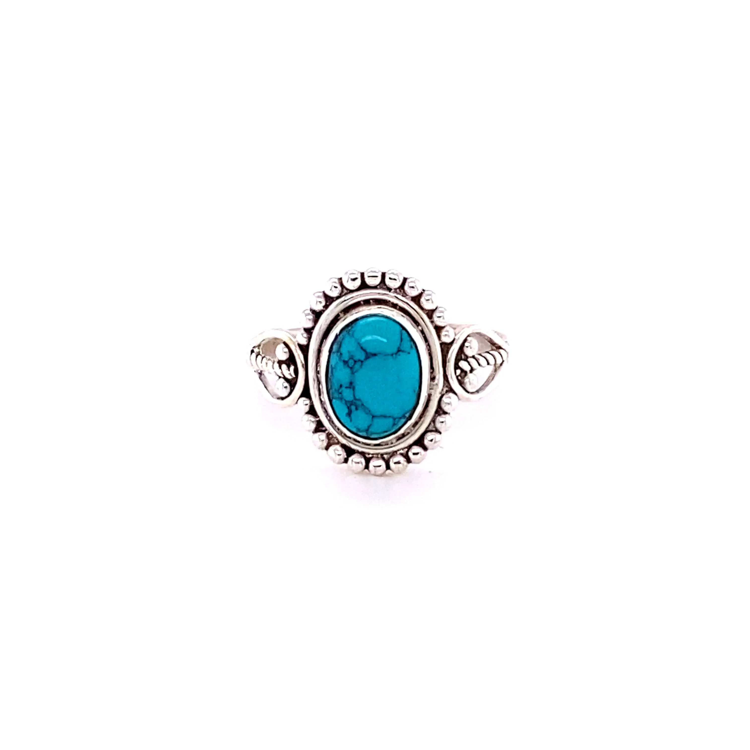 Oval Gemstone with Ball Design