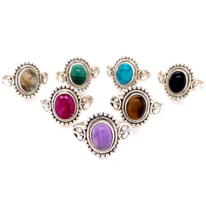 Oval Gemstone with Ball Design