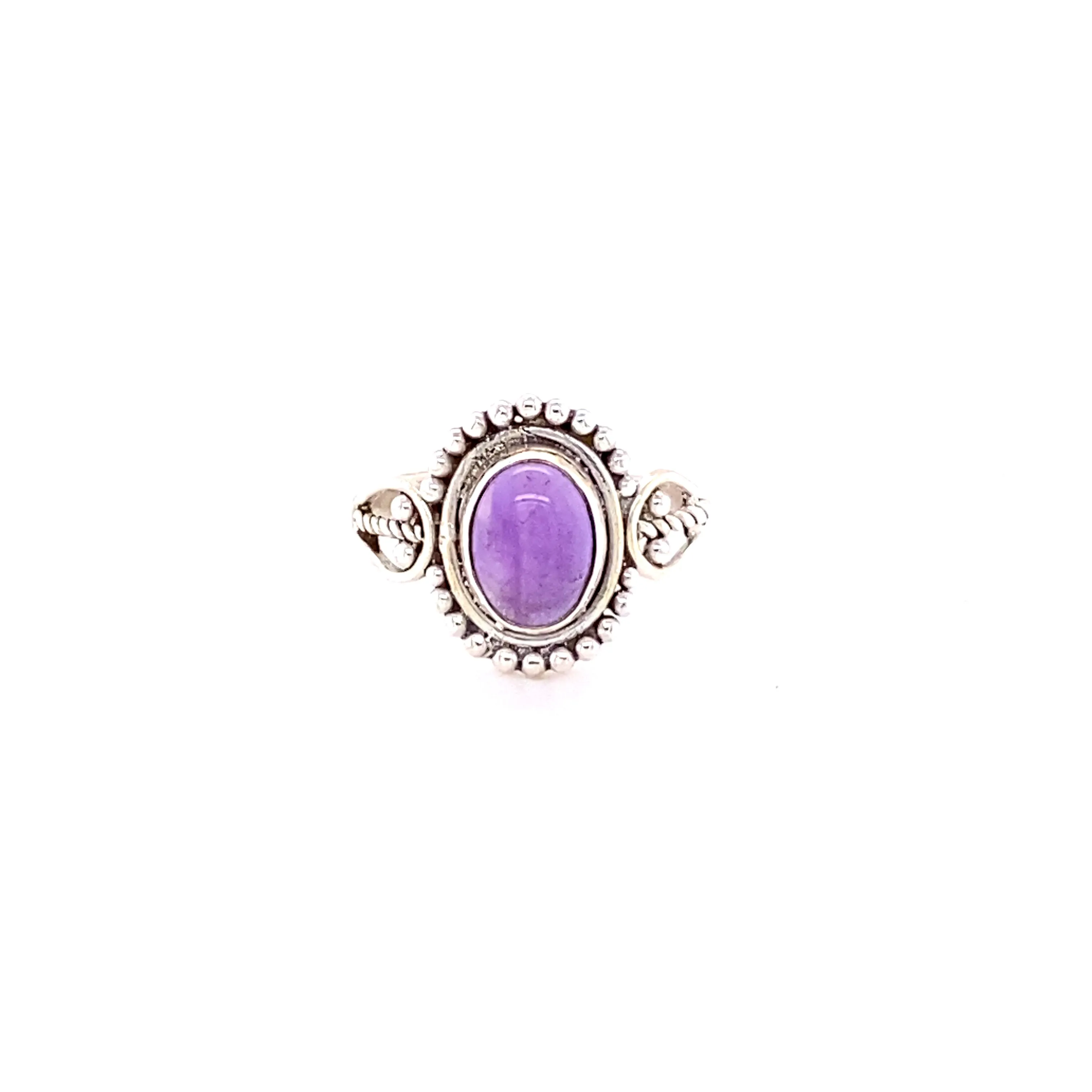 Oval Gemstone with Ball Design