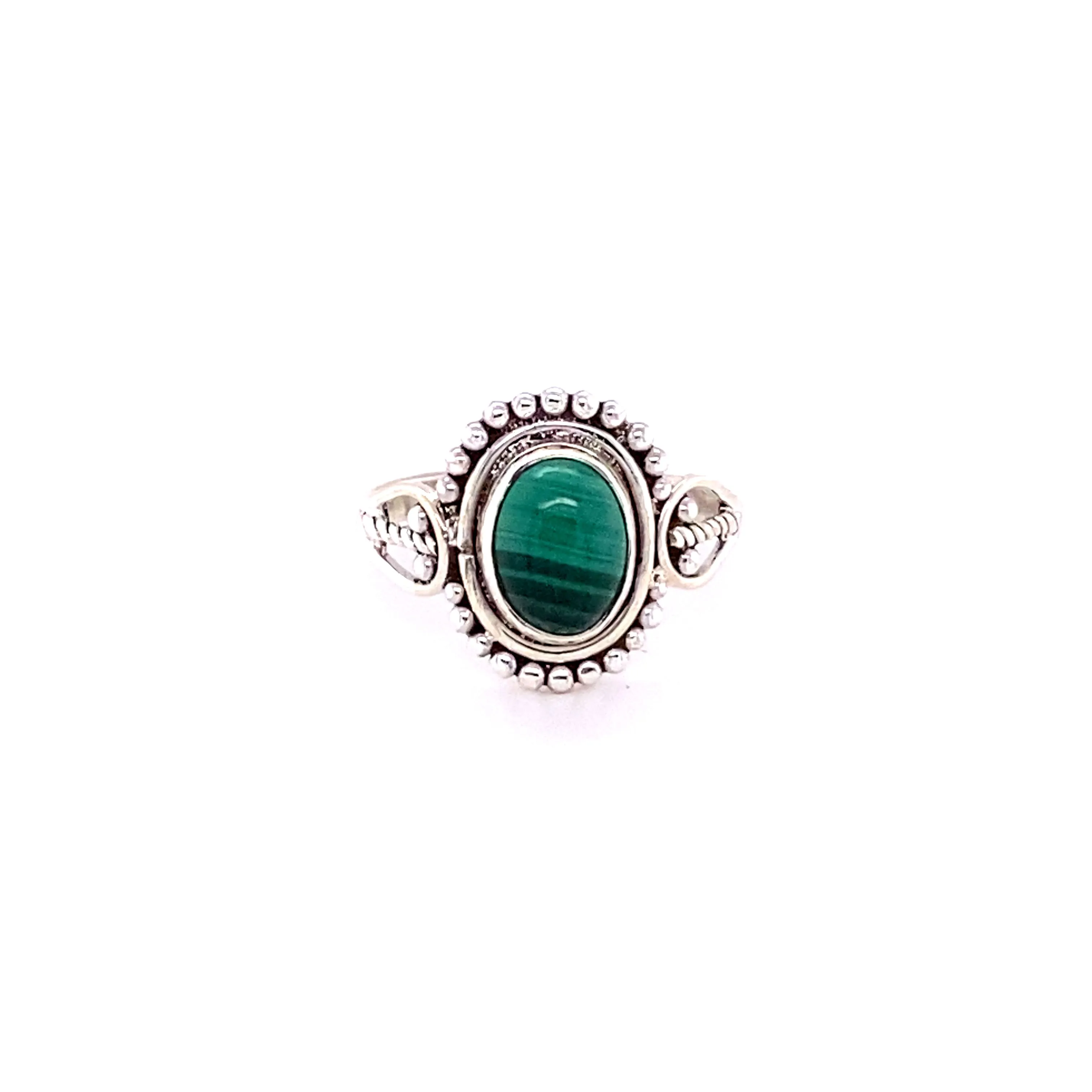 Oval Gemstone with Ball Design