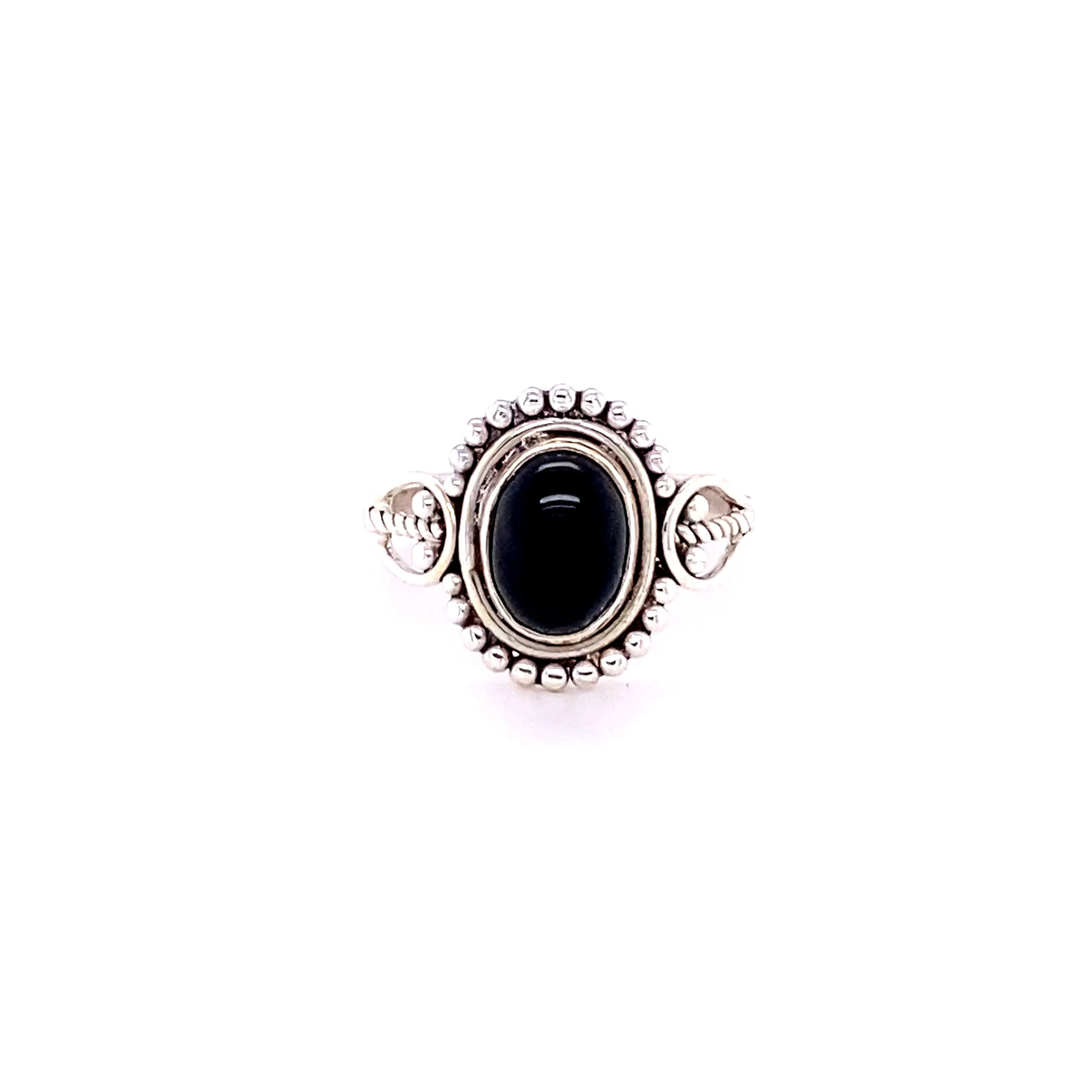 Oval Gemstone with Ball Design