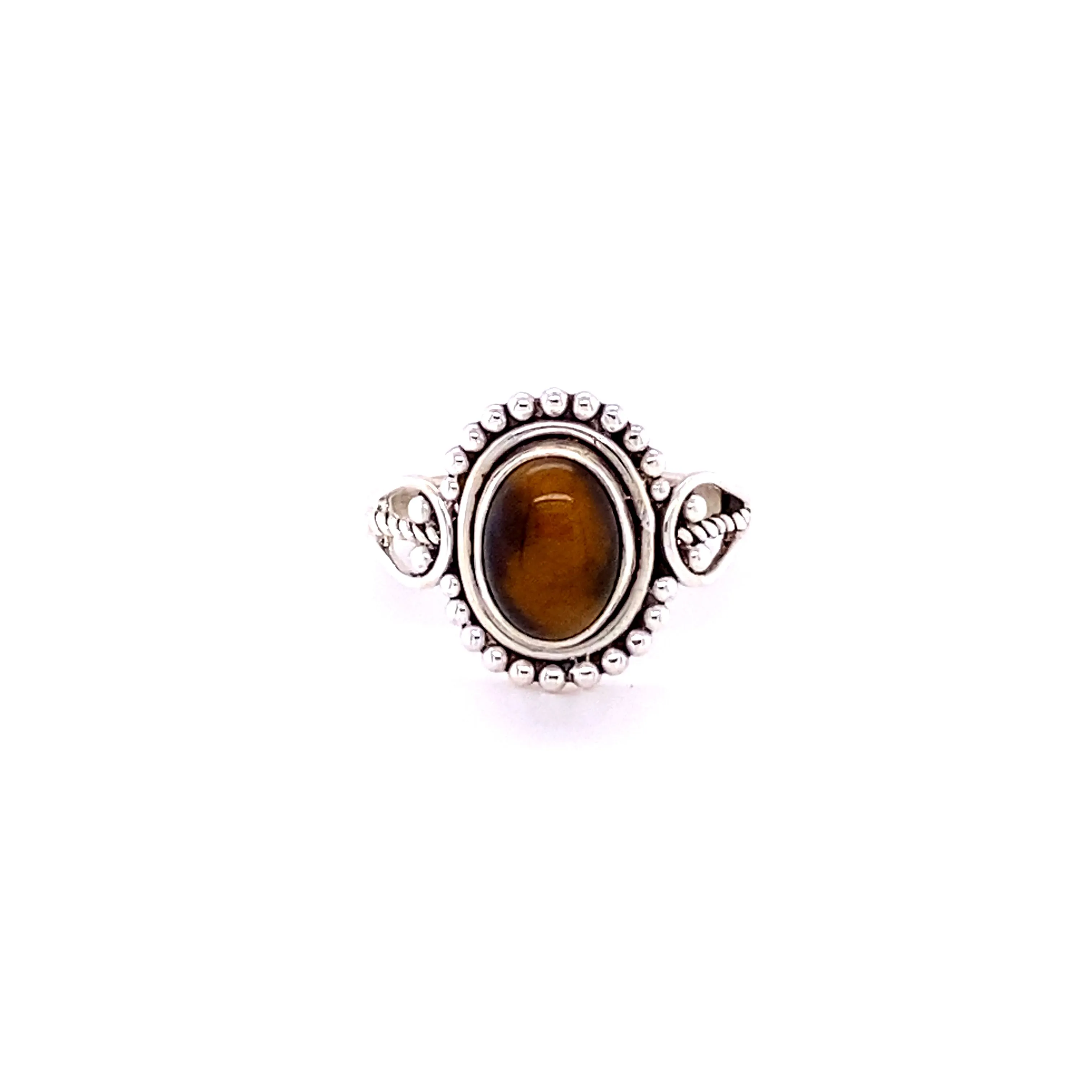Oval Gemstone with Ball Design
