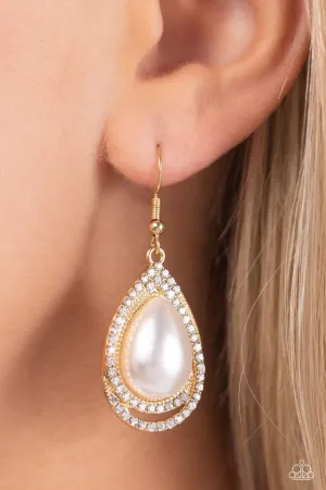 Paparazzi Earring ~ Effortless Elegance - Gold