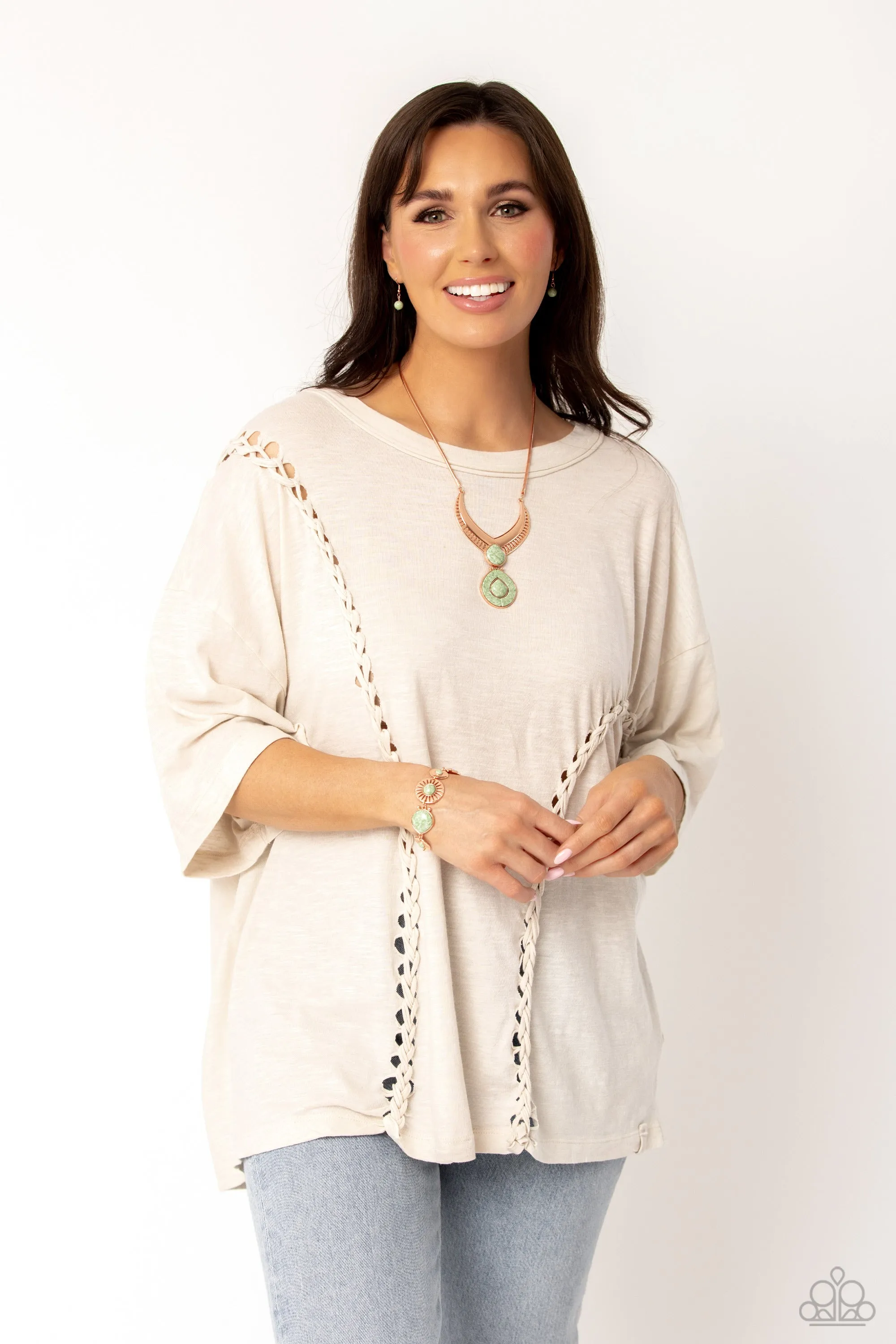 Paparazzi I CLAN See Clearly Now Copper Necklace & Earring Set