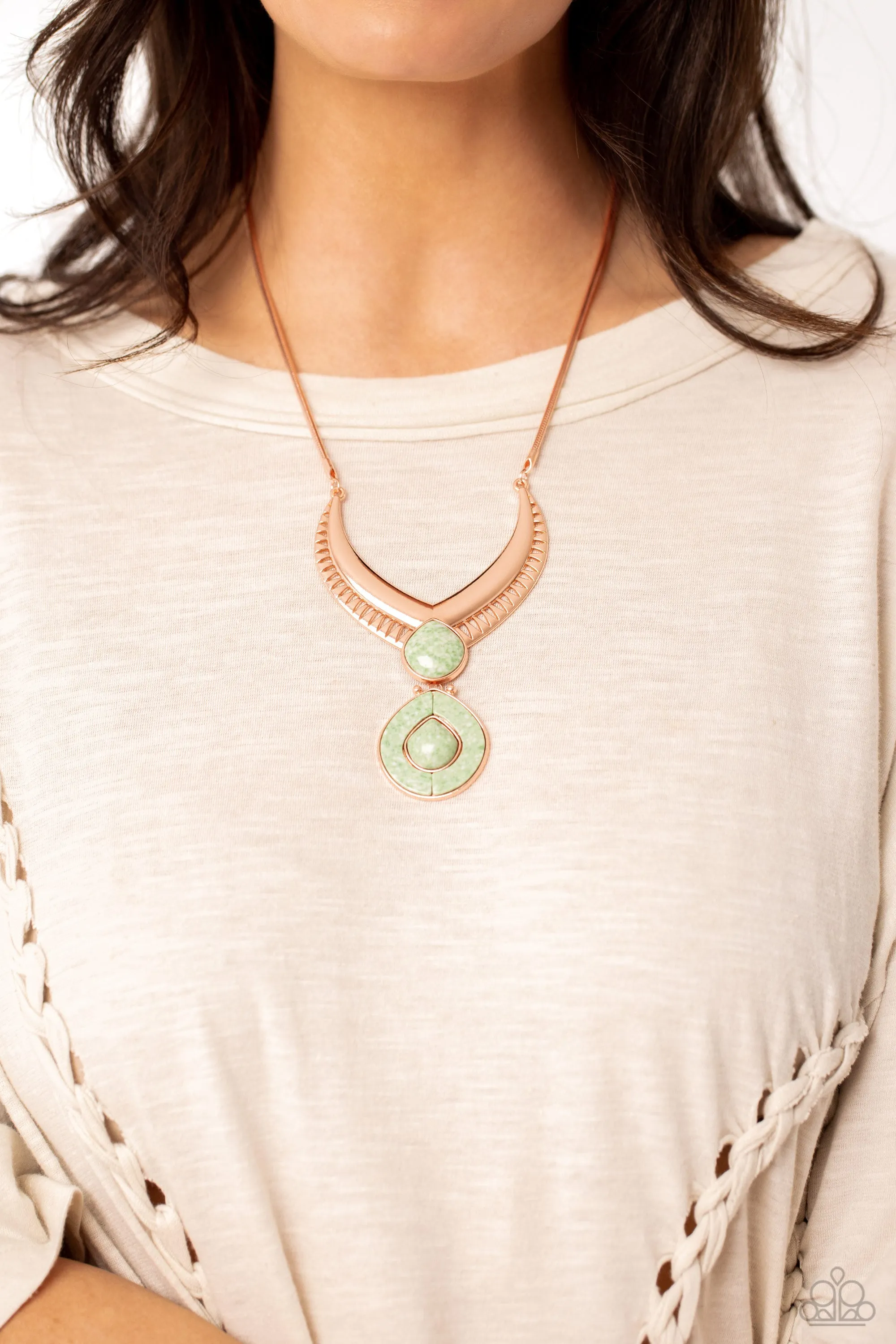 Paparazzi I CLAN See Clearly Now Copper Necklace & Earring Set