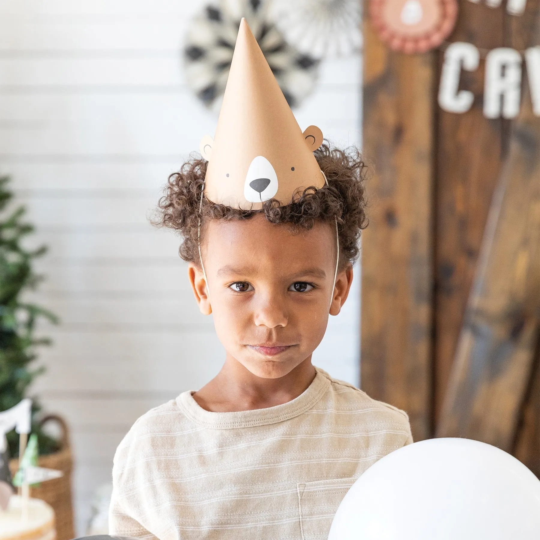 Personalised Adventure Bear Party Hats x 8