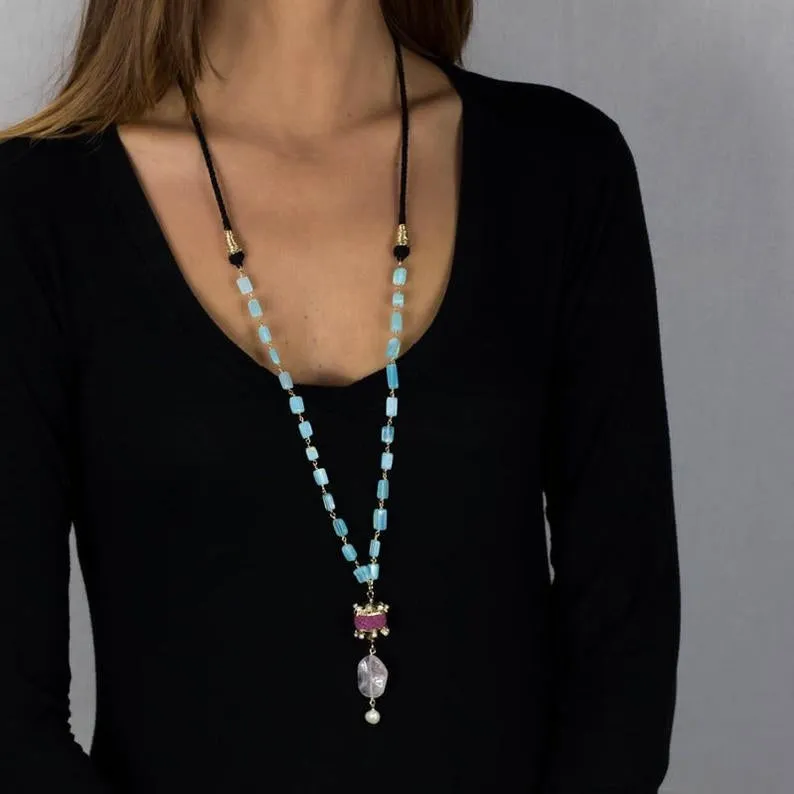 Peruvian Opal Long Necklace