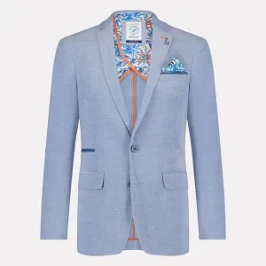 Pique Slim Fit Fashion Blazer / Light Blue