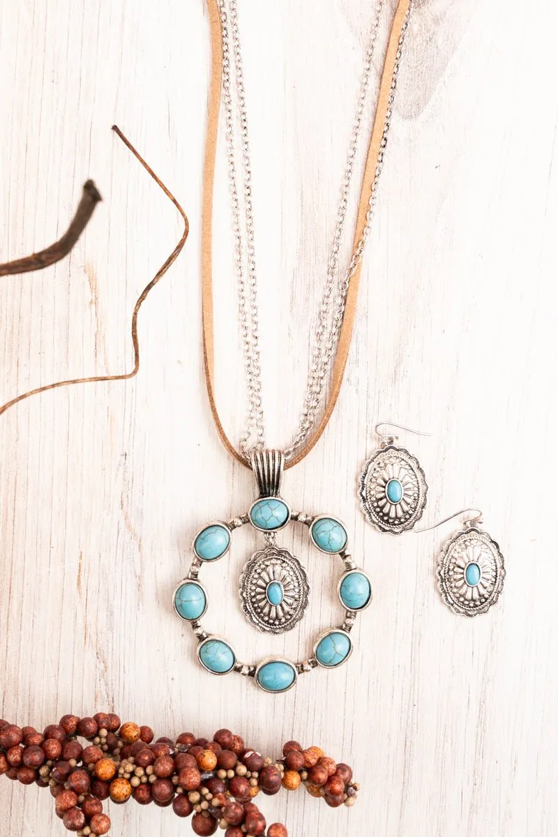 SALE! Estelle Turquoise Layered Necklace and Earring