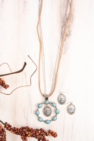 SALE! Estelle Turquoise Layered Necklace and Earring