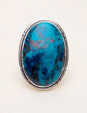 Shattuckite Oval Gemstone Ring - Size 7